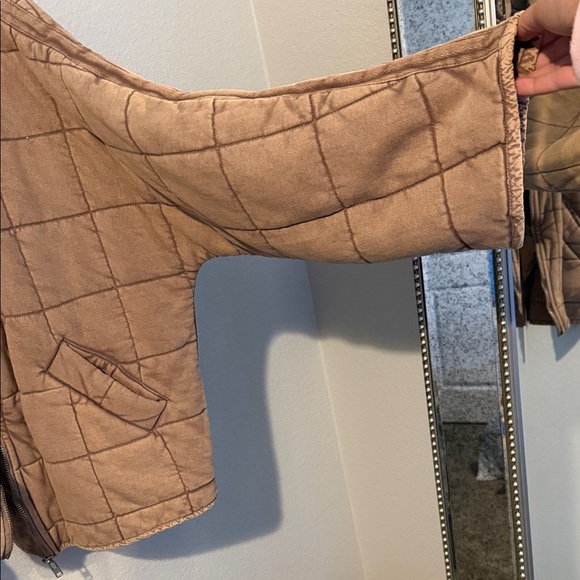 Free People Dolman Quilted Knit Jacket Champagne Diamonds - Picture 4 of 8